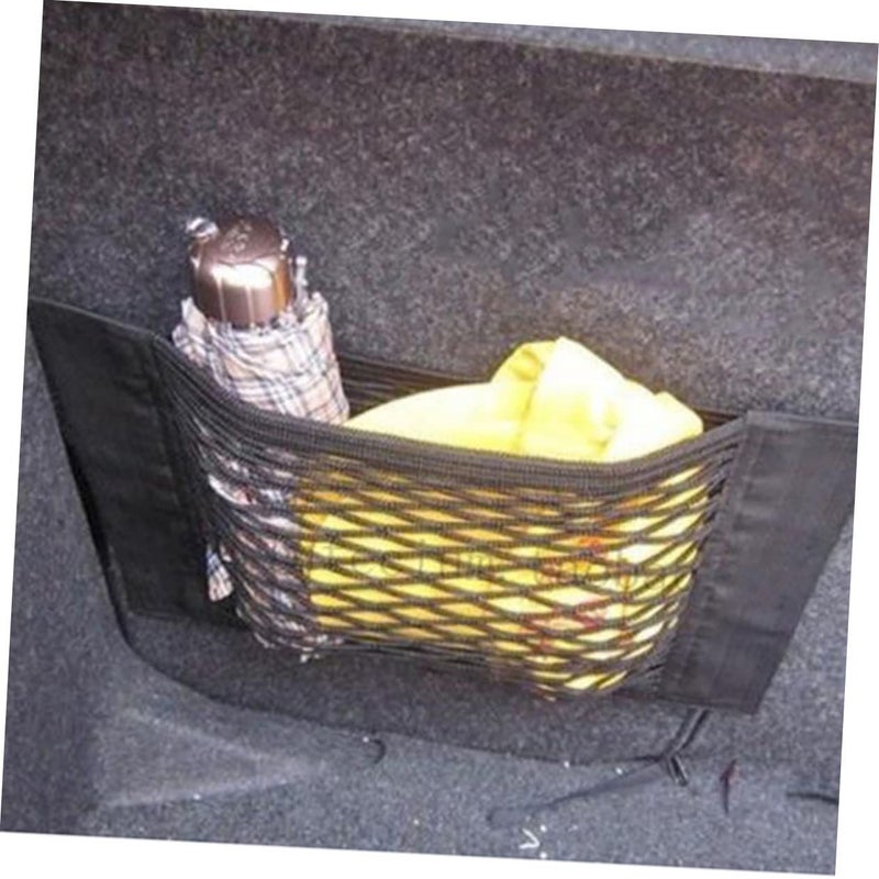 4 Pcs Double Layer Car Cargo Net Elastic Trunk Organizer Mesh Storage Net For Groceries Tools SUVs Trucks Black - Image 4