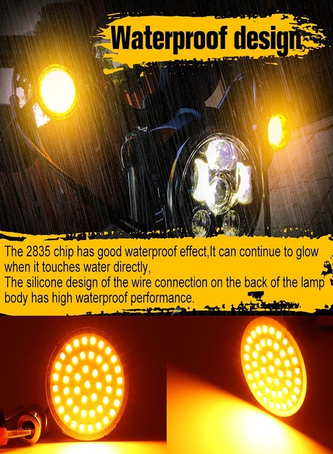 HONLEEX 1156 Front Rear LED Turn Signal Lights Amber,2 inch bullet Turn Signal Panel Lights Compatible for Motorcycle.(2-Pack) - Image 4
