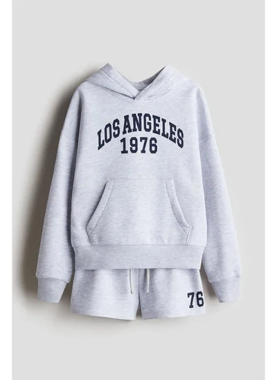 H&M 2-piece brushed-inside hoodie and shorts set