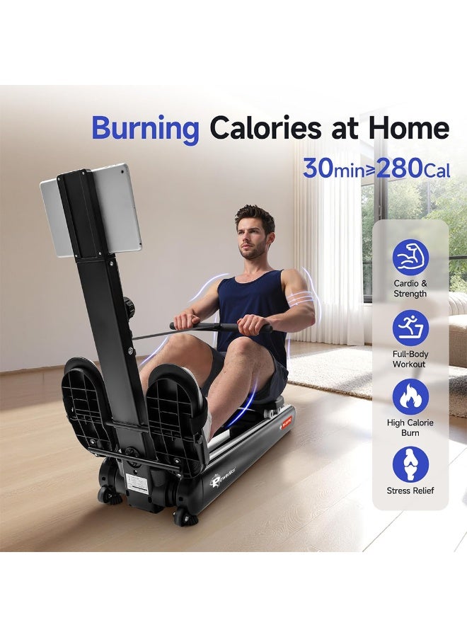 PowerMax Fitness RH-330PRO Premium Rowing Machine for Home Use | 130KG Max User | 16-Level Magnetic Resistance | Foldable Cardio Rower, Bluetooth for Fitshow app, Aluminium Rail for Full Body Workout - Image 2