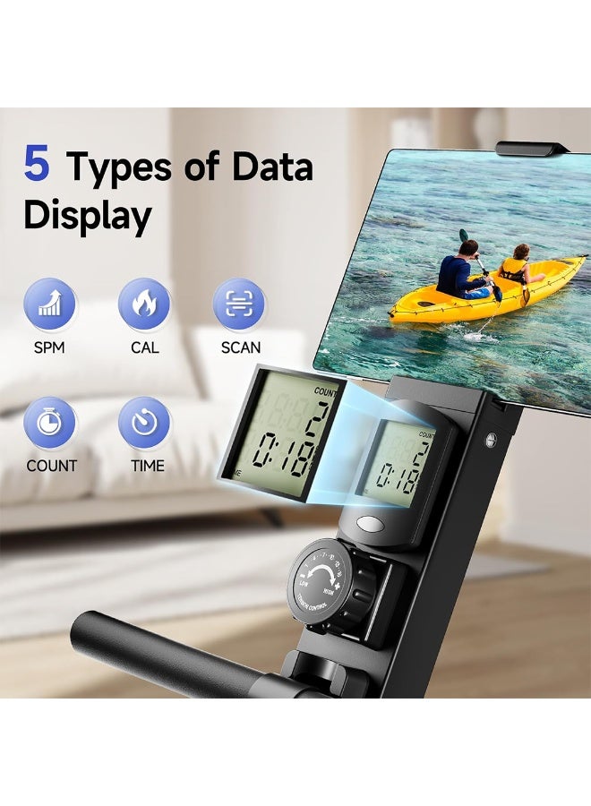 PowerMax Fitness RH-330PRO Premium Rowing Machine for Home Use | 130KG Max User | 16-Level Magnetic Resistance | Foldable Cardio Rower, Bluetooth for Fitshow app, Aluminium Rail for Full Body Workout - Image 4