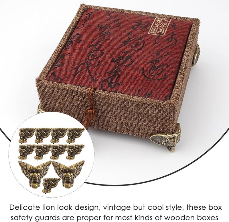 Vintage Lion Corner Protectors 12 Pack Smooth Edges Decorative Covers For Wooden Jewelry Box - Image 3