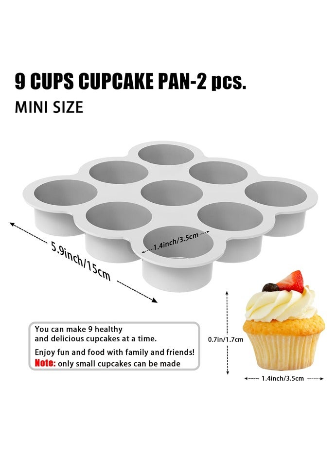2-Pack Silicone Mini Muffin Pan for Muffins, Cupcakes, and Egg Muffins, Heat-Resistant Silicone Mold for Air Fryers and Ovens - Image 2