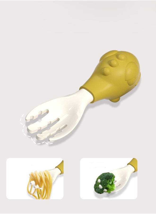 kiddoz Dinosaur Fork Spoon - Box - Yellow  - Image 2