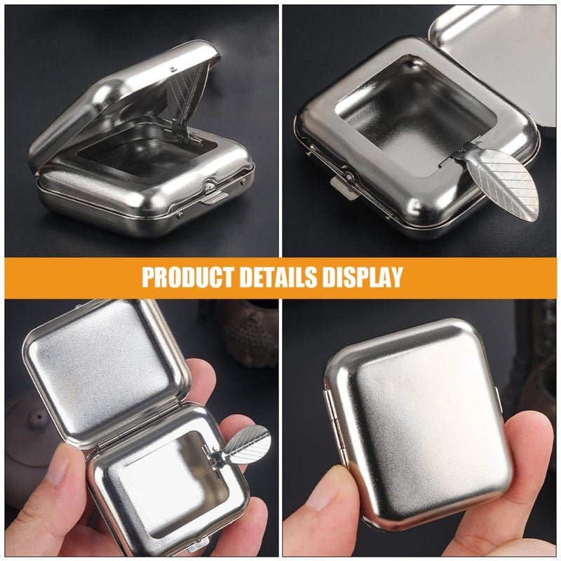 Mini Metal Ashtray With Lid Smokeless Travel Pocket Size For Outdoor Car Patio Cigarette Cigar Disposal - Image 4
