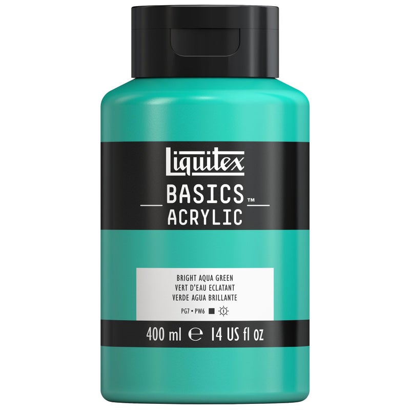 Liquitex Basics Acrylic Colour 400ml Bright Aqua Green - Image 1