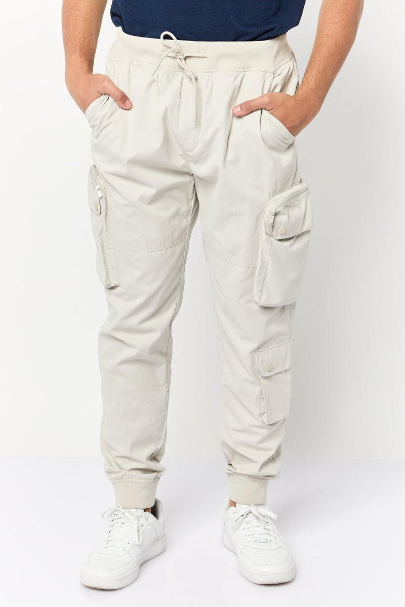 Celio سروال كارجو عادي للرجال، بيج - Image 1