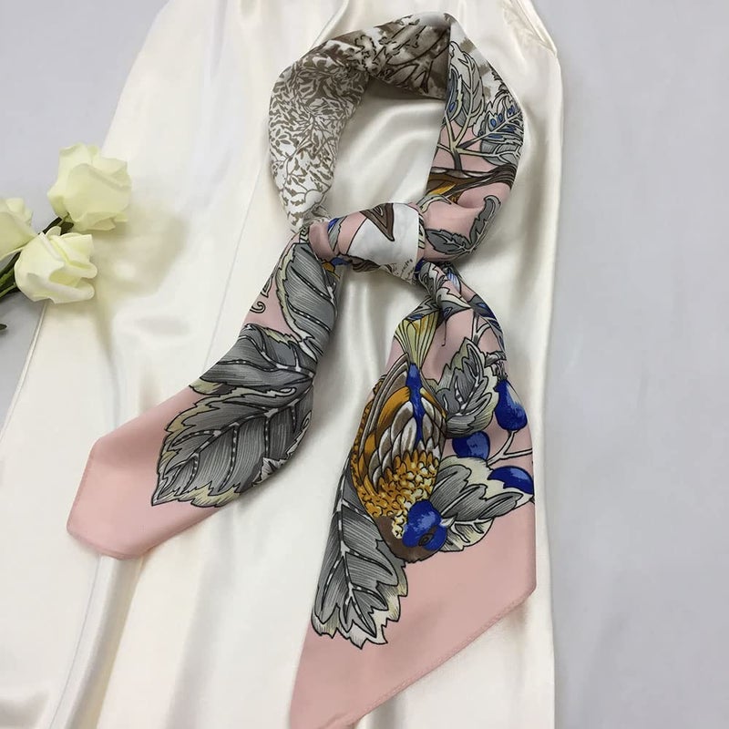 Julunar Silk Like Head Scarf for Women - Satin Large Hair Scarves - 35" Square Silk Hair Wrap for Sleeping with Gift Packed - Image 4