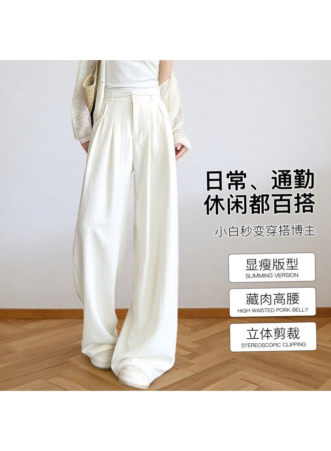 Moonbadi Thin Milk Chiffon Suit Pants, Women'S Casual Trousers, High-Waisted Design For Tummy Control, Leg-Lengthening Effect, Fashionable And Versatile, Slimming And Chic - Image 4