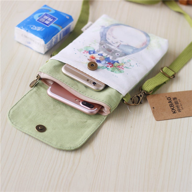 New Selling Mobile Phone Bag Fresh Digital Printed Women'S Bag Canvas Printed Hand Crossbody Mobile Phone Bag - Image 3