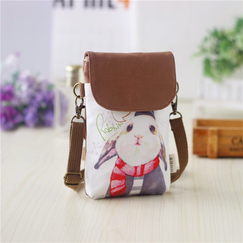 New Selling Mobile Phone Bag Fresh Digital Printed Women'S Bag Canvas Printed Hand Crossbody Mobile Phone Bag - Image 1
