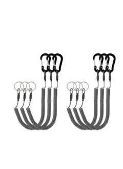 KASTWAVE 6 Pack Retractable Safety Coiled Lanyard with Aluminium Alloy Carabiner Clip for Securing Pliers Lip Grips Boating  - Image 1