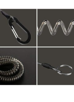 KASTWAVE 6 Pack Retractable Safety Coiled Lanyard with Aluminium Alloy Carabiner Clip for Securing Pliers Lip Grips Boating  - Image 5