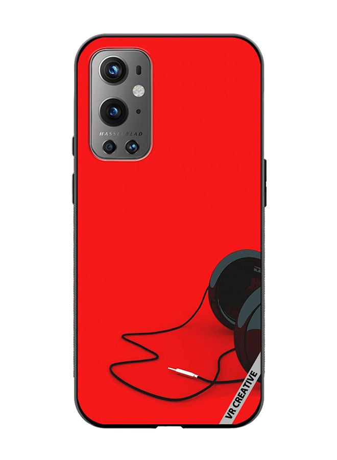 VR CREATIVE Protective Case Cover For OnePlus 9 Pro Black Headphones Design Multicolour - Image 1