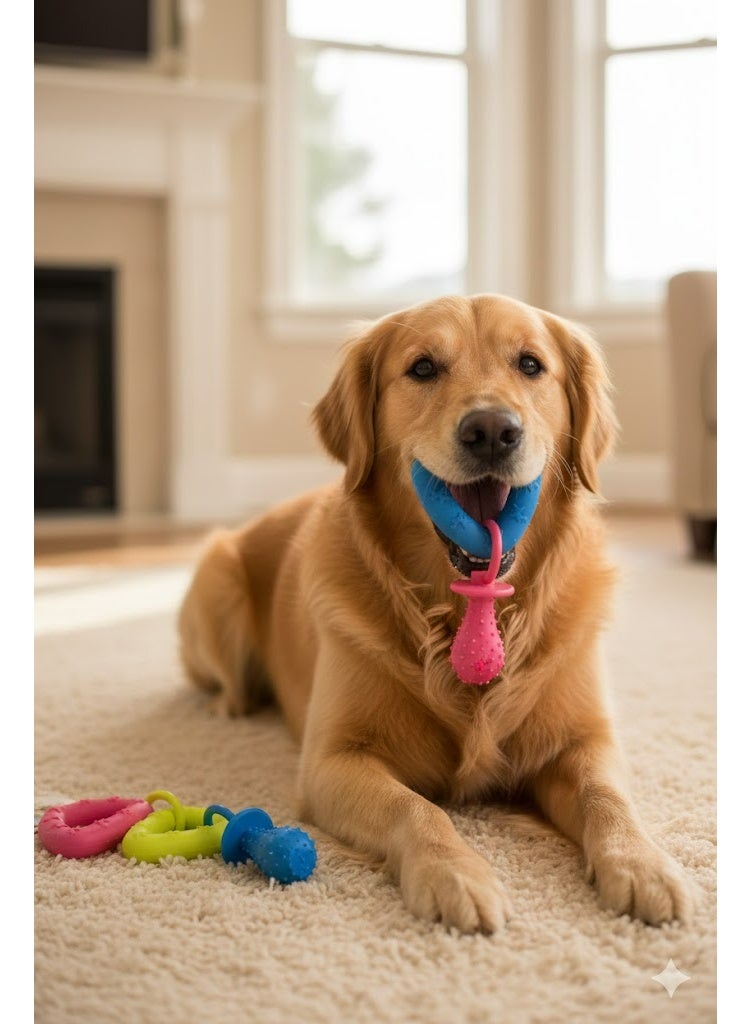 لعبة مضغ تفاعلية للكلاب على شكل مثلث، متوفرة بثلاثة ألوان - Image 1