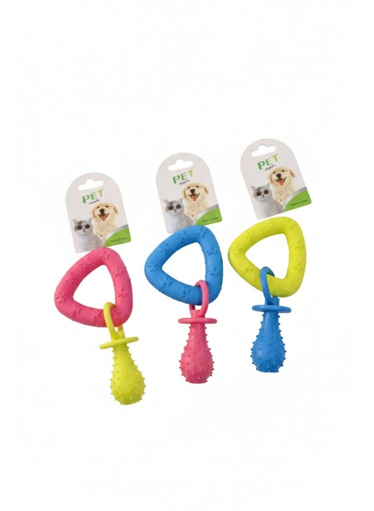 لعبة مضغ تفاعلية للكلاب على شكل مثلث، متوفرة بثلاثة ألوان - Image 2