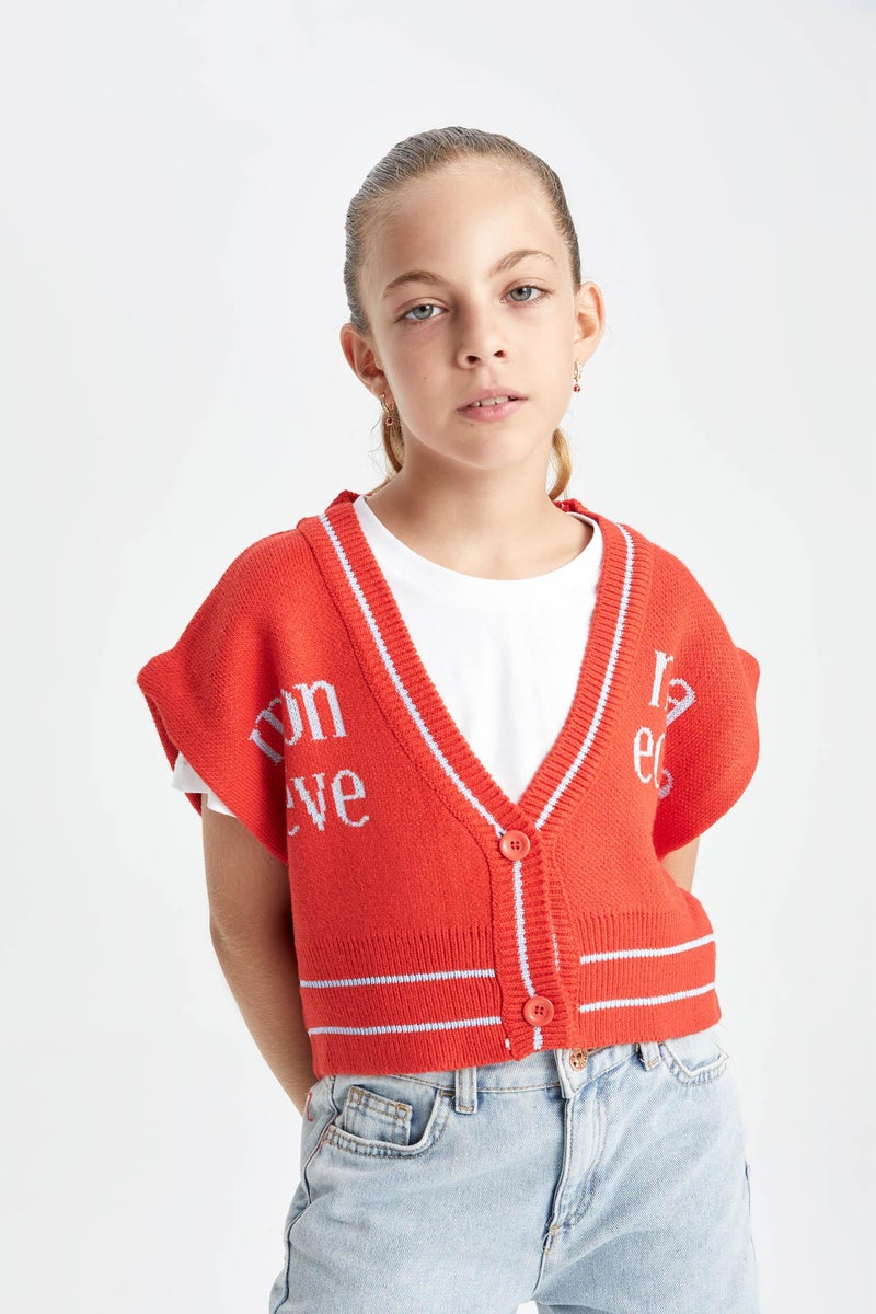 DeFacto Girl V-Neck Knit Vest  - Image 1