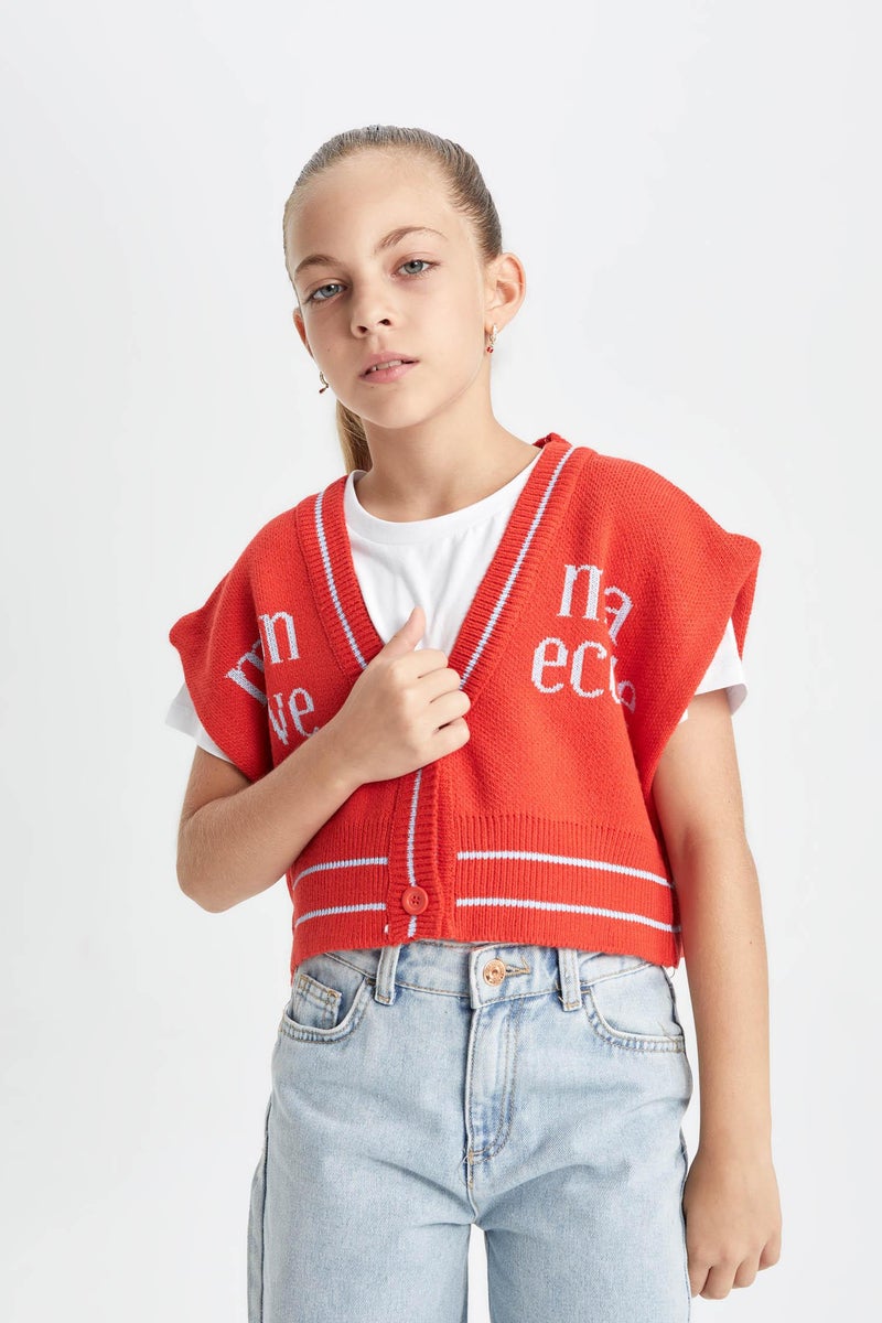 DeFacto Girl V-Neck Knit Vest  - Image 4