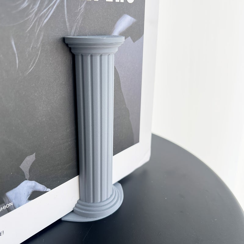 White Roman Column Bookend Non Slip Book Holder for Shelves - Image 5