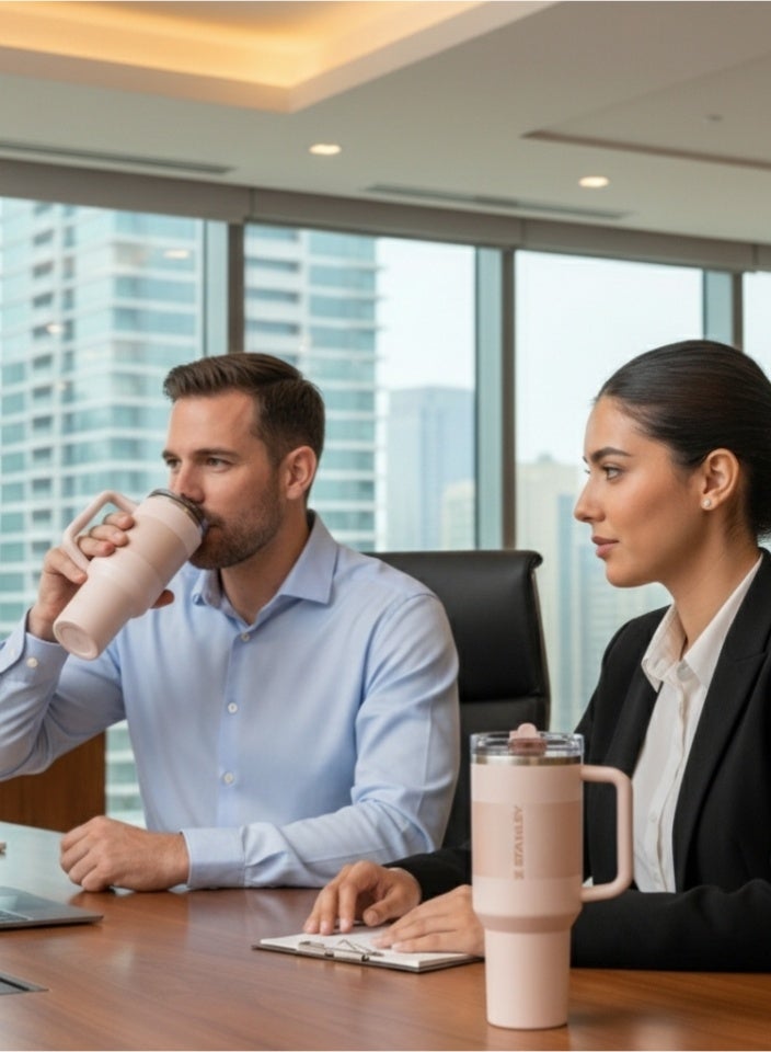 Stanley Cup 40 oz - Rose Quartz Fade Quencher ProTour FlipStraw Tumbler, Leakproof Insulated Stainless Steel Travel Mug with Handle, Perfect Gift for Any Occasion - Image 4