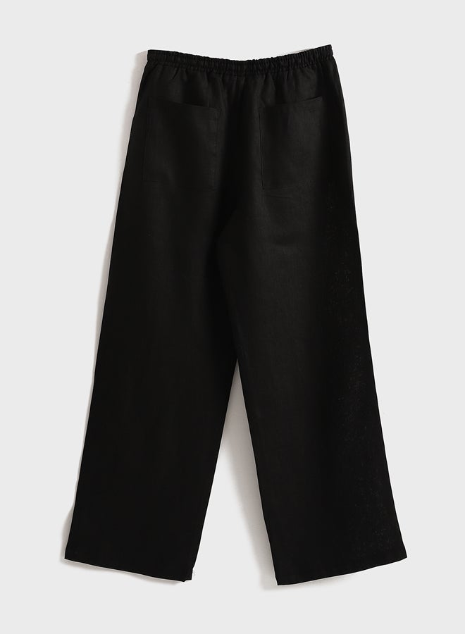 LC WAIKIKI Elasticated Waist Linen Women's Trousers - Image 4