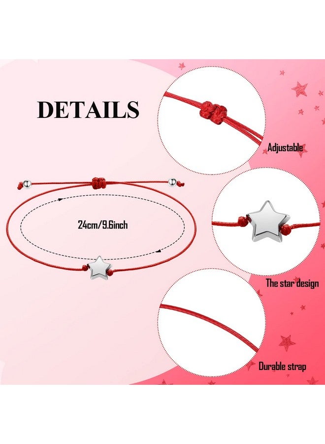 سوريو 24 قطعة من أساور النجوم، أساور الصداقة، أساور الرغبات التي تسقط من سلسلة قابلة للتعديل، أساور الرغبات، العودة إلى المدرسة، هدايا مجوهرات للنساء والفتيات الصداقة - Image 2