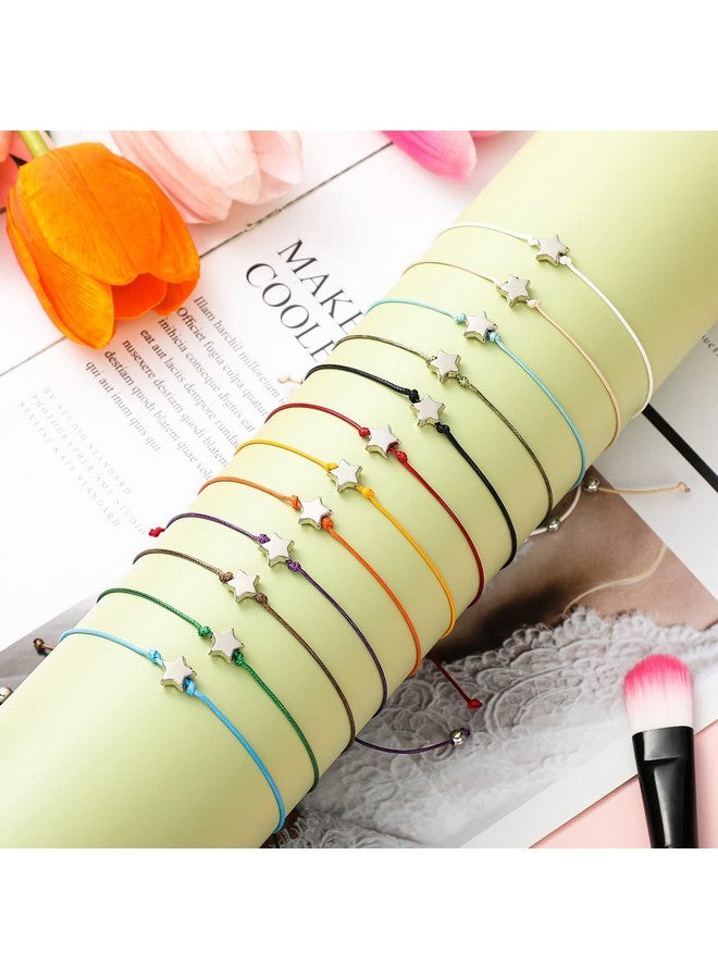 سوريو 24 قطعة من أساور النجوم، أساور الصداقة، أساور الرغبات التي تسقط من سلسلة قابلة للتعديل، أساور الرغبات، العودة إلى المدرسة، هدايا مجوهرات للنساء والفتيات الصداقة - Image 3