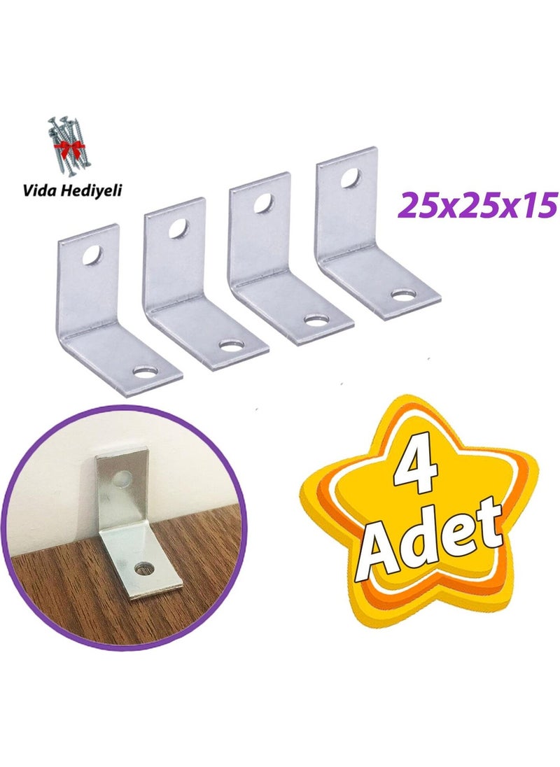 Glaswen 4 Pieces Furniture Storage Cabinet Wall Fixer Corner Connection L Iron Miter Earthquake Safety 25X25X15MM  - Image 4