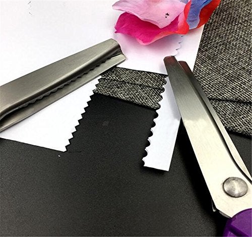 Xemz Dressmaking Sewing Craft Scissors, Professional Stainless Steel Pinking Shears Comfort Grip, Serrated & Scalloped Blades Cut Tailor Decorative Tool - Fabrics Leather Paper Craft (Scalloped 3mm) - Image 4