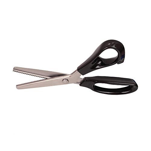 Xemz Dressmaking Sewing Craft Scissors, Professional Stainless Steel Pinking Shears Comfort Grip, Serrated & Scalloped Blades Cut Tailor Decorative Tool - Fabrics Leather Paper Craft (Scalloped 3mm) - Image 1