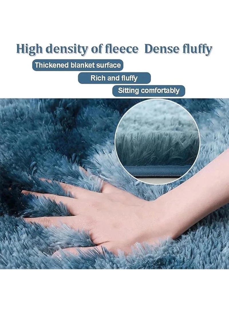 Bluejw Oval Bedroom Carpet, Thick Carpet Plush Bedroom Carpets, High Pile, Plush Carpet, Cot, Soft Velvet Mat for Living Room, 50x160cm - Image 3