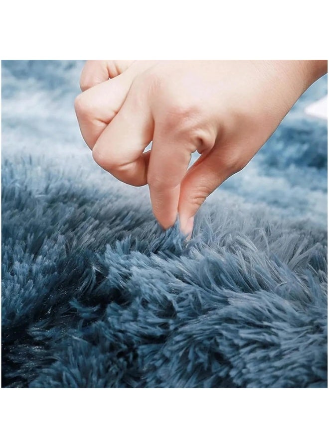 Bluejw Oval Bedroom Carpet, Thick Carpet Plush Bedroom Carpets, High Pile, Plush Carpet, Cot, Soft Velvet Mat for Living Room, 50x160cm - Image 2