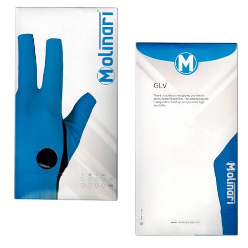 Quality gloves Molinari Billiard Pool Cue Glove - for Left Hand (Right-Handed Player), X-Large, Cyan - Image 4
