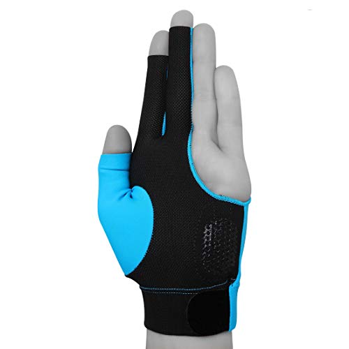 Quality gloves Molinari Billiard Pool Cue Glove - for Left Hand (Right-Handed Player), X-Large, Cyan - Image 3