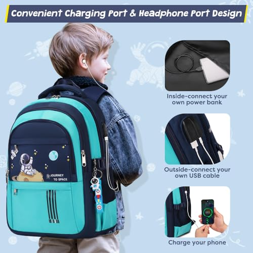 ACESAK Backpack for Boys - Boy Schoolbag Kids Children Teens Girls Elementary Middle School Bags, Waterproof Lightweight Bookbag Backpacks Casual Daypack with Lunch Bag Set - Image 4