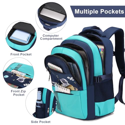 ACESAK Backpack for Boys - Boy Schoolbag Kids Children Teens Girls Elementary Middle School Bags, Waterproof Lightweight Bookbag Backpacks Casual Daypack with Lunch Bag Set - Image 3