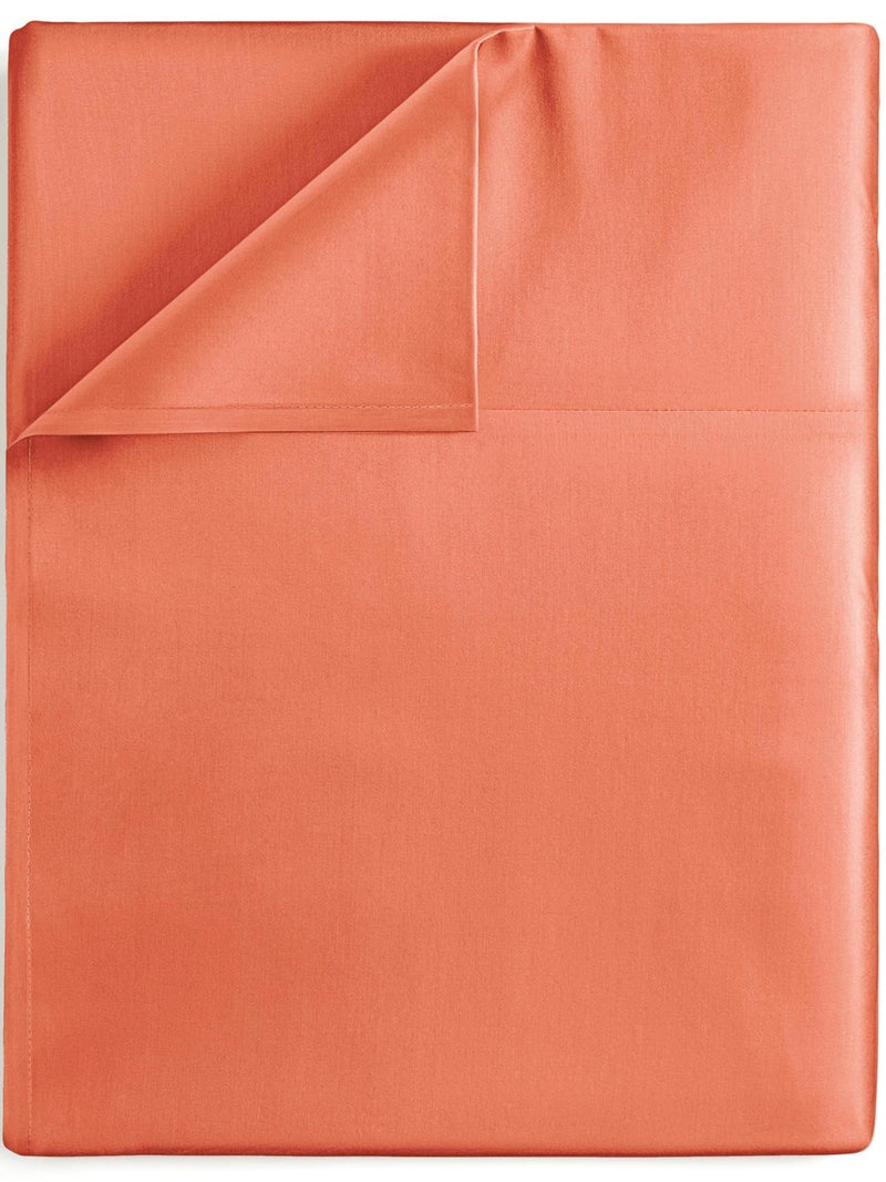 CGK Unlimited Twin Size Flat Sheet  Hotel Quality Top Flat Bed Sheet Only  UltraSoft Comfy Breathable  Cooling  Fade  Wrinkle Free  EasyCare Stain  Shrink Resistant Bedding  EasyFit  OekoTex  Coral 