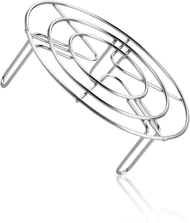 Rumyve Stainless Steel Round Steam Rack,Round Air Fryer Rack,Cooking Rack Round Kitchen Steel Single Deck Grill for Microwave Baking,Steamer(19cm) - Image 1