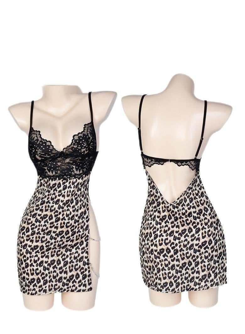 Leopard Print Underwear Includes Nightgown and T-pants