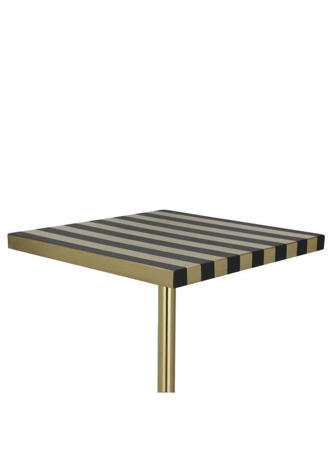 السيف  طاولة فولاذية مربعة 30×30×68 سم مع قاعدة ذهبية ذهبي/أسود - Image 2