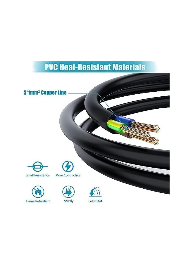 erorex Extension Lead, 1 Way Extension Cord 3M with Heavy Duty Long Wire Cord UK 3 Pin Plug Power Strip, Extension Cable, Tough and Fireproof Single Extension Socket for Home&Office(Black)  - Image 2