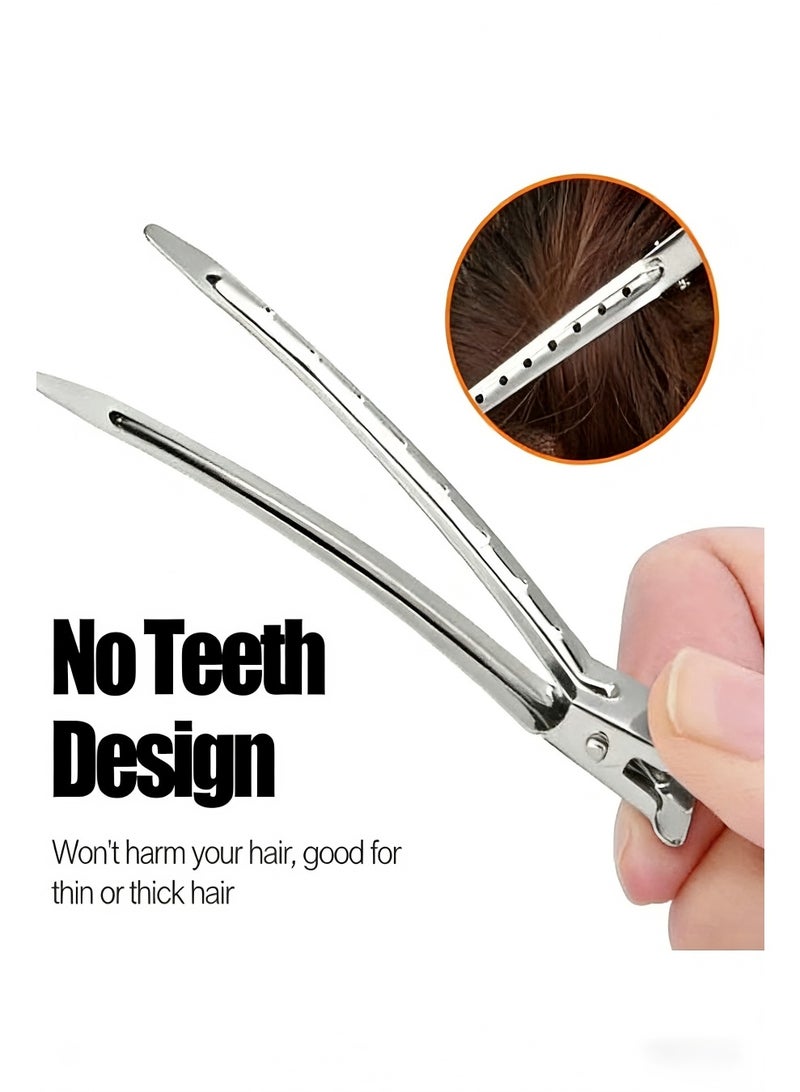 30 Pack Large Duck Bill Hair Clips, Rustproof Stainless Steel Alligator Clips with Vent Holes, Professional Hair Styling Clips，Non-Slip Hair Styling Sectioning Clips for Salon, Barber, Hairdressing, Makeup and Daily Use - Image 3