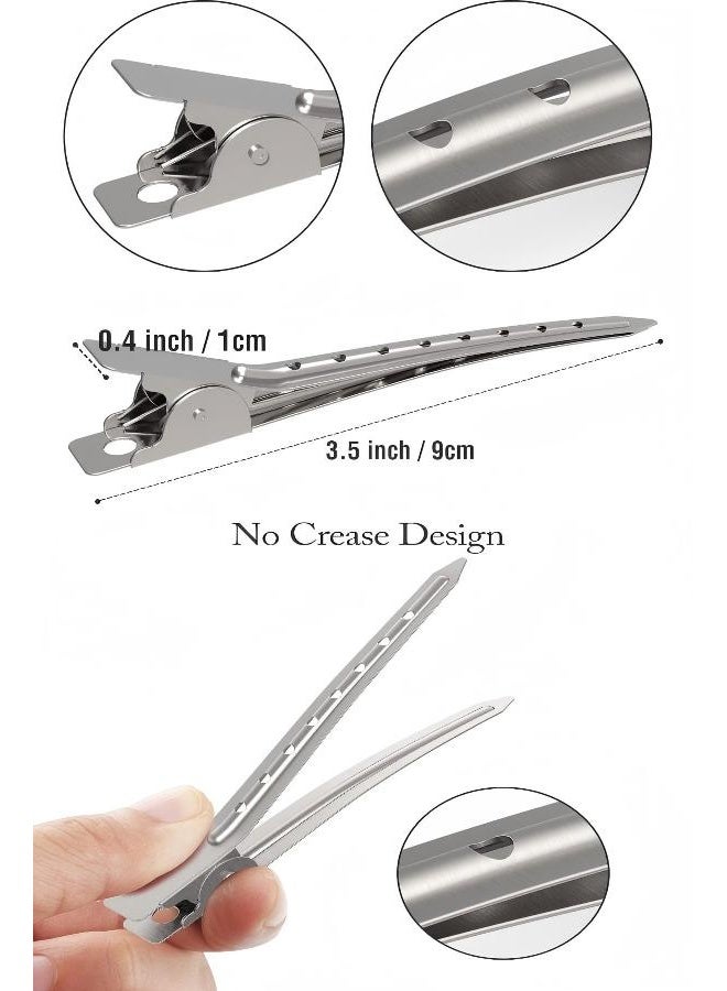 30 Pack Large Duck Bill Hair Clips, Rustproof Stainless Steel Alligator Clips with Vent Holes, Professional Hair Styling Clips，Non-Slip Hair Styling Sectioning Clips for Salon, Barber, Hairdressing, Makeup and Daily Use - Image 4
