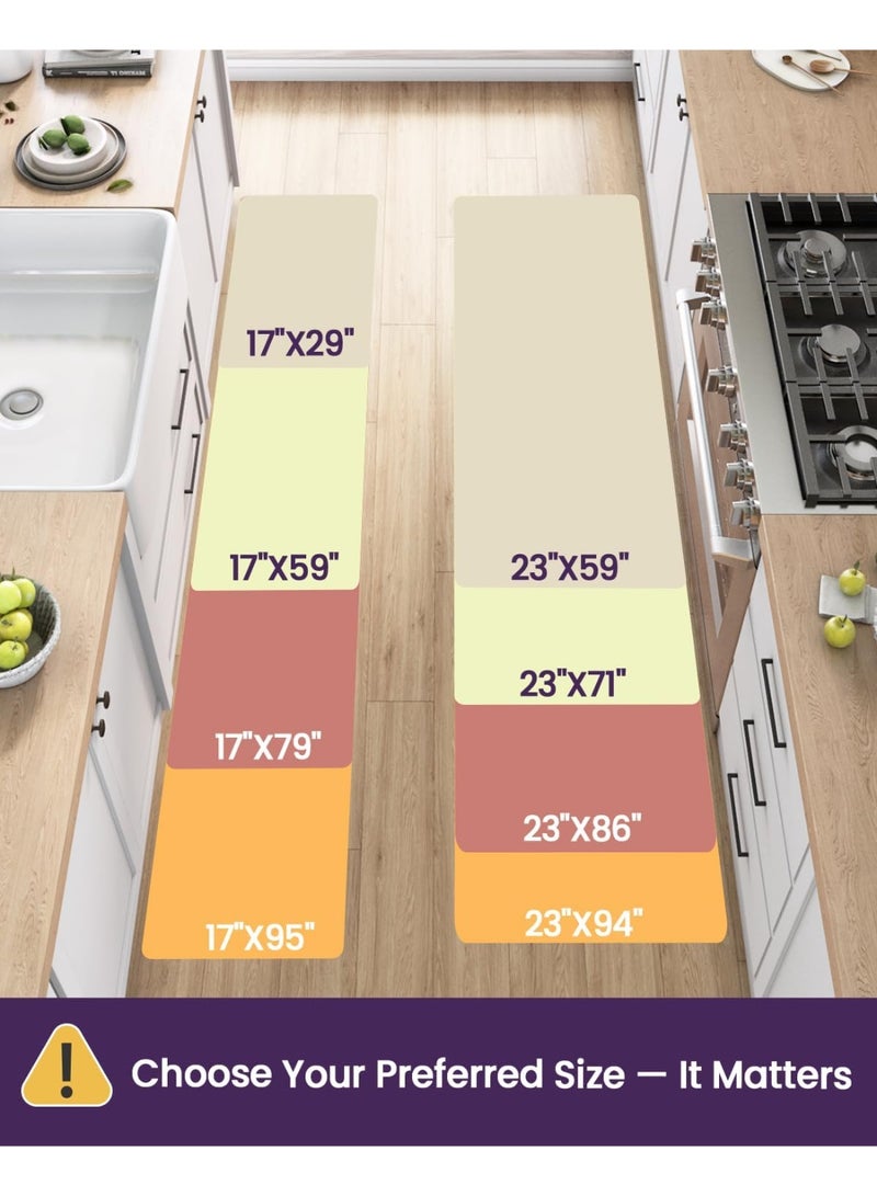 DEXI Kitchen Floor Mats Cushioned Anti Fatigue,17x29+17x59, Standing Runner Rug Waterproof, Comfort Memory Foam Padded for Front Sink Laundry Set of 2, Turquoise - Image 5