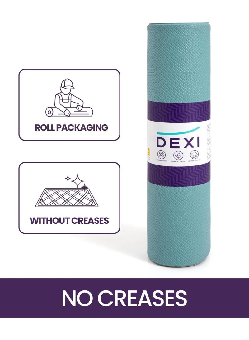 DEXI Kitchen Floor Mats Cushioned Anti Fatigue,17x29+17x59, Standing Runner Rug Waterproof, Comfort Memory Foam Padded for Front Sink Laundry Set of 2, Turquoise - Image 2