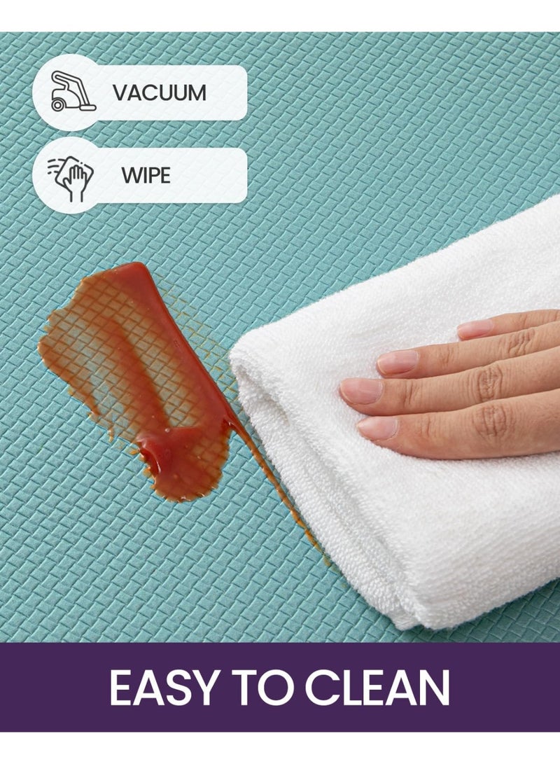 DEXI Kitchen Floor Mats Cushioned Anti Fatigue,17x29+17x59, Standing Runner Rug Waterproof, Comfort Memory Foam Padded for Front Sink Laundry Set of 2, Turquoise - Image 4