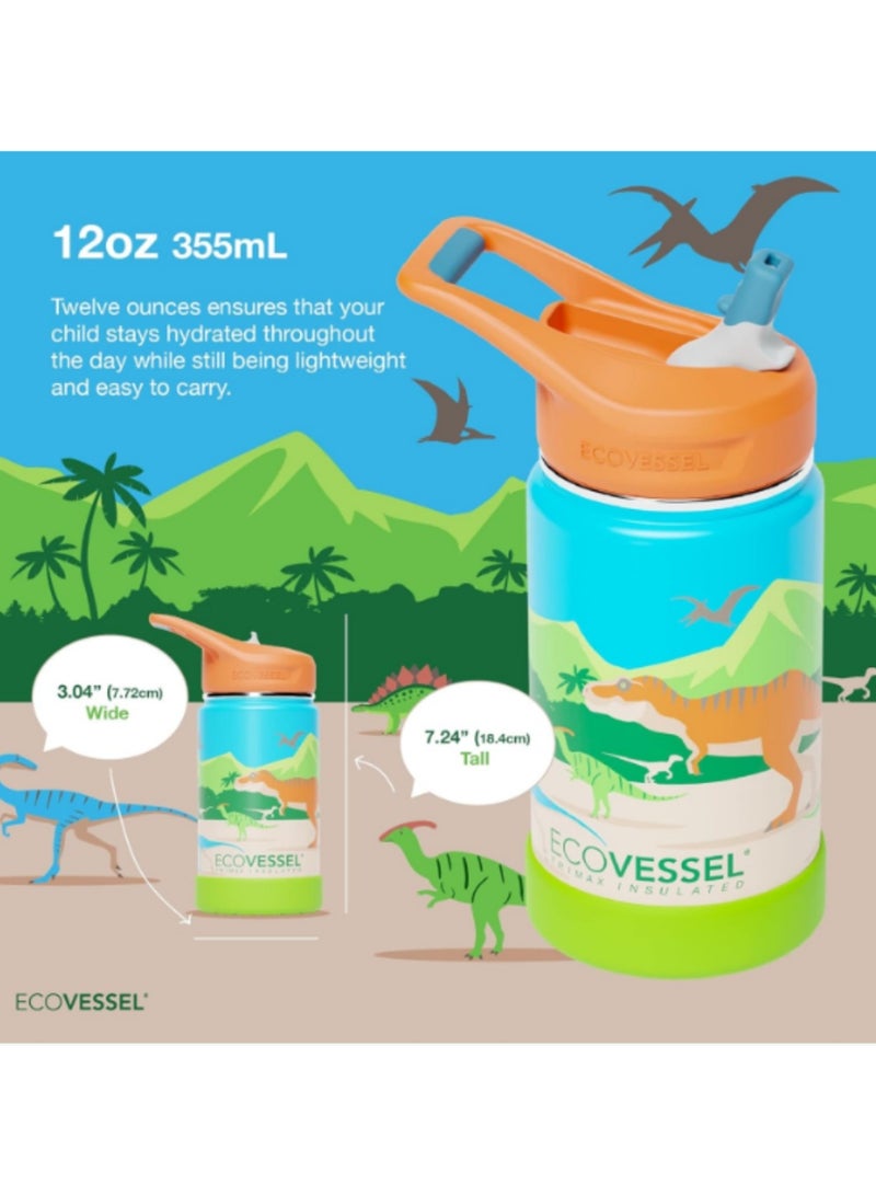 إكو فيسل زجاجة مياه Frost Kids TriMax المعزولة من الفولاذ المقاوم للصدأ سعة 12 أونصة (355 مل) - Image 2