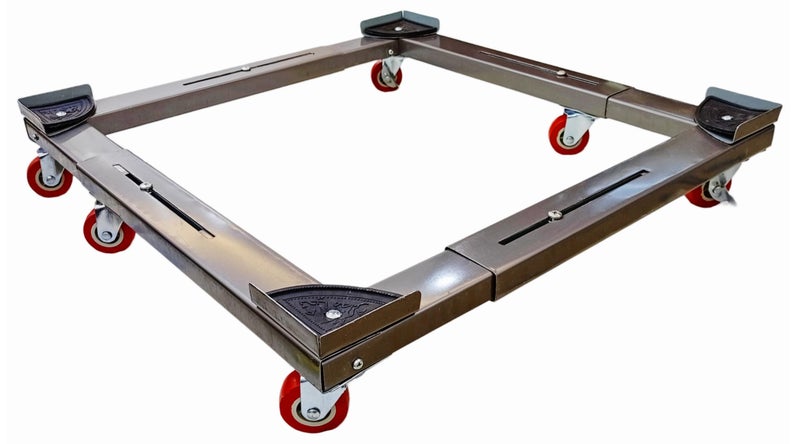 حامل متحرك للأجهزة المنزلية - قاعدة غسالة وثلاجة قابلة للتعديل مع عجلات دوارة، مصممة لتحمل الأوزان الثقيلة حتى 400 كجم، مناسبة للغسالات، الثلاجات، المجففات والأجهزة الأخرى. - Image 1