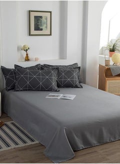 Sharpdo Sharpdo 4-Pieces Bed Sheet Set Polyester Soft Quilt Cover With 1Quilt Cover 200*230cm 1 Flat Sheet and 2 Pillowcases  - Image 5
