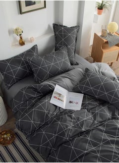 Sharpdo Sharpdo 4-Pieces Bed Sheet Set Polyester Soft Quilt Cover With 1Quilt Cover 200*230cm 1 Flat Sheet and 2 Pillowcases  - Image 3